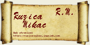 Ružica Mikać vizit kartica